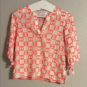 Vilagallo Women's Blouse with Red Geometric Pattern